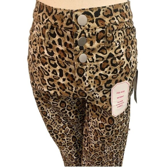 No Boundaries Womens Midrise Skinny Leopard Print Jeans Junior Size 5 Pants - Picture 4 of 12